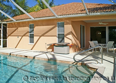 Naples Florida Vacation Homes Neapolitan Home view of Pool to Back of House